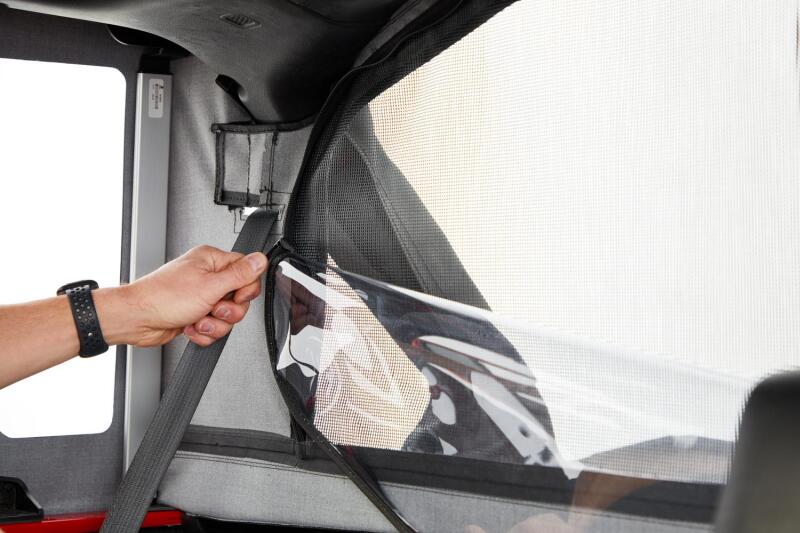 Bestop 18-26 Jeep Wrangler JL 4-Door Halftop Soft Top in Black Diamond - Part bes53904-35