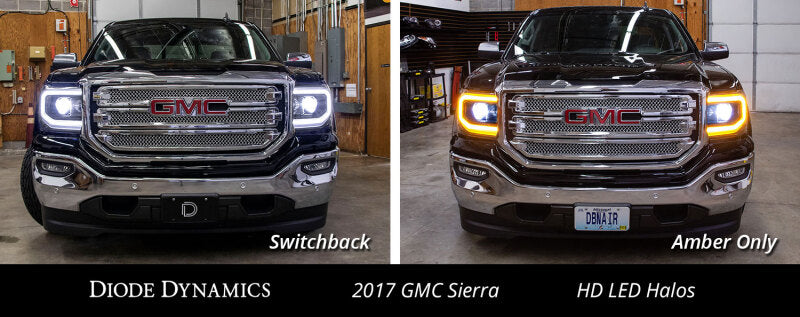 Diode Dynamics HD LED Halos for 2016-2018 GMC Sierra 1500, Switchback, Part DD2177