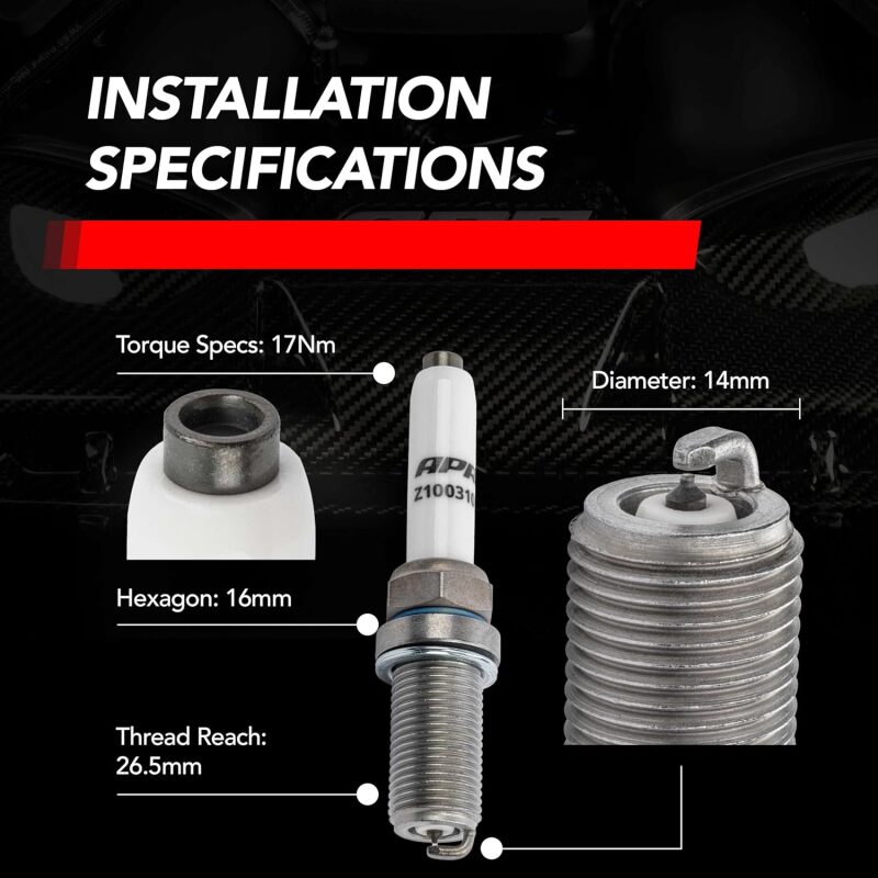 APR Iridium Pro Spark Plug EA888.3/4/EA855.2/EA824 - Heat Range 9, 14mm Thread, 26.5mm Reach