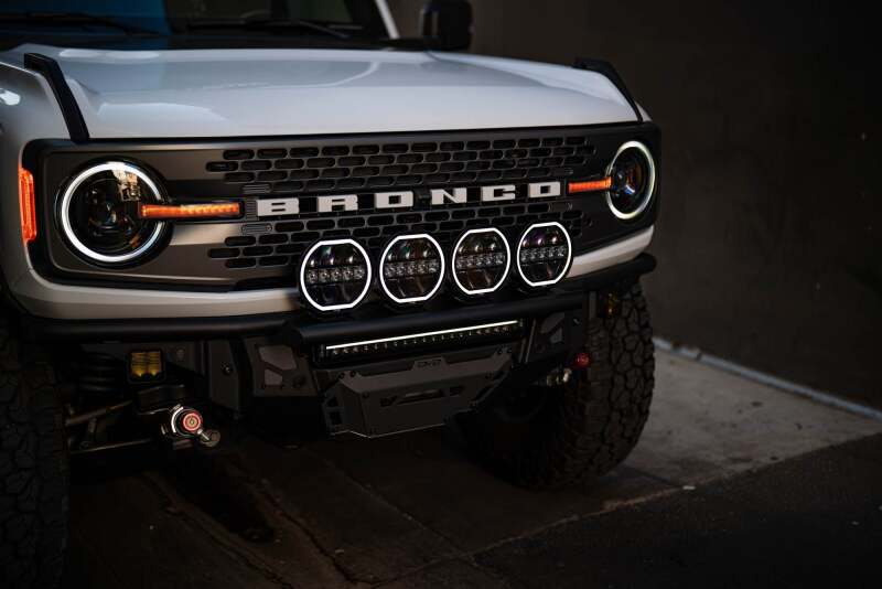 DV8 Offroad BE7RW108W-H 7-Inch Halo Elite Round Light with Accent Halo