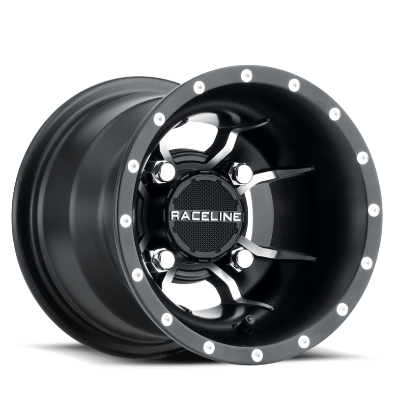 Raceline A77 Mamba 10x5-Inch 4x156 Bolt Pattern +18 Offset 132.5mm Bore Black Wheel