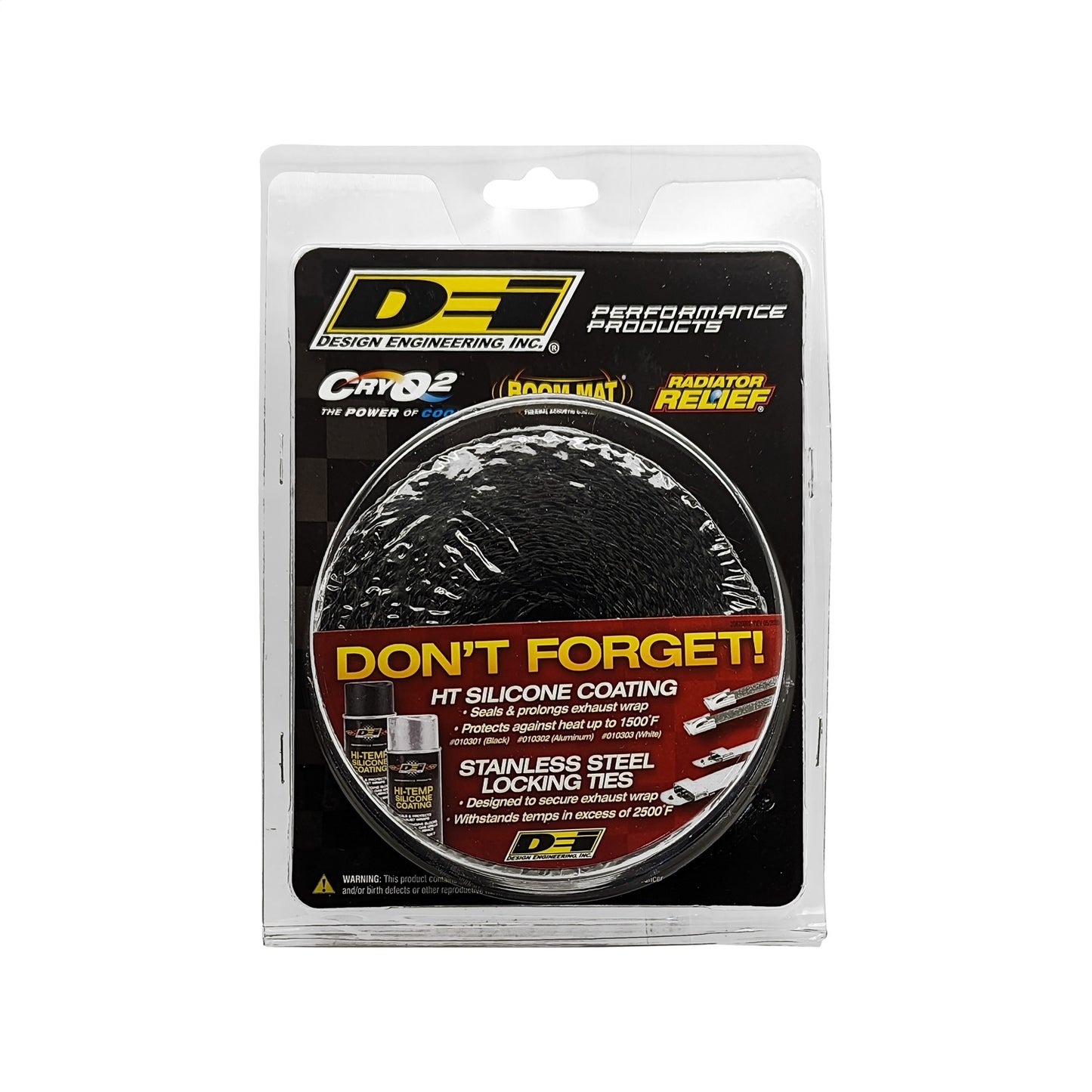 Design Engineering - 10004 - Exhaust Wrap Kit -  10004 Black Titanium Exhaust Wrap
