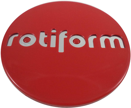 Rotiform 2.36-Inch Red Snap-In Center Cap with Chrome Logo