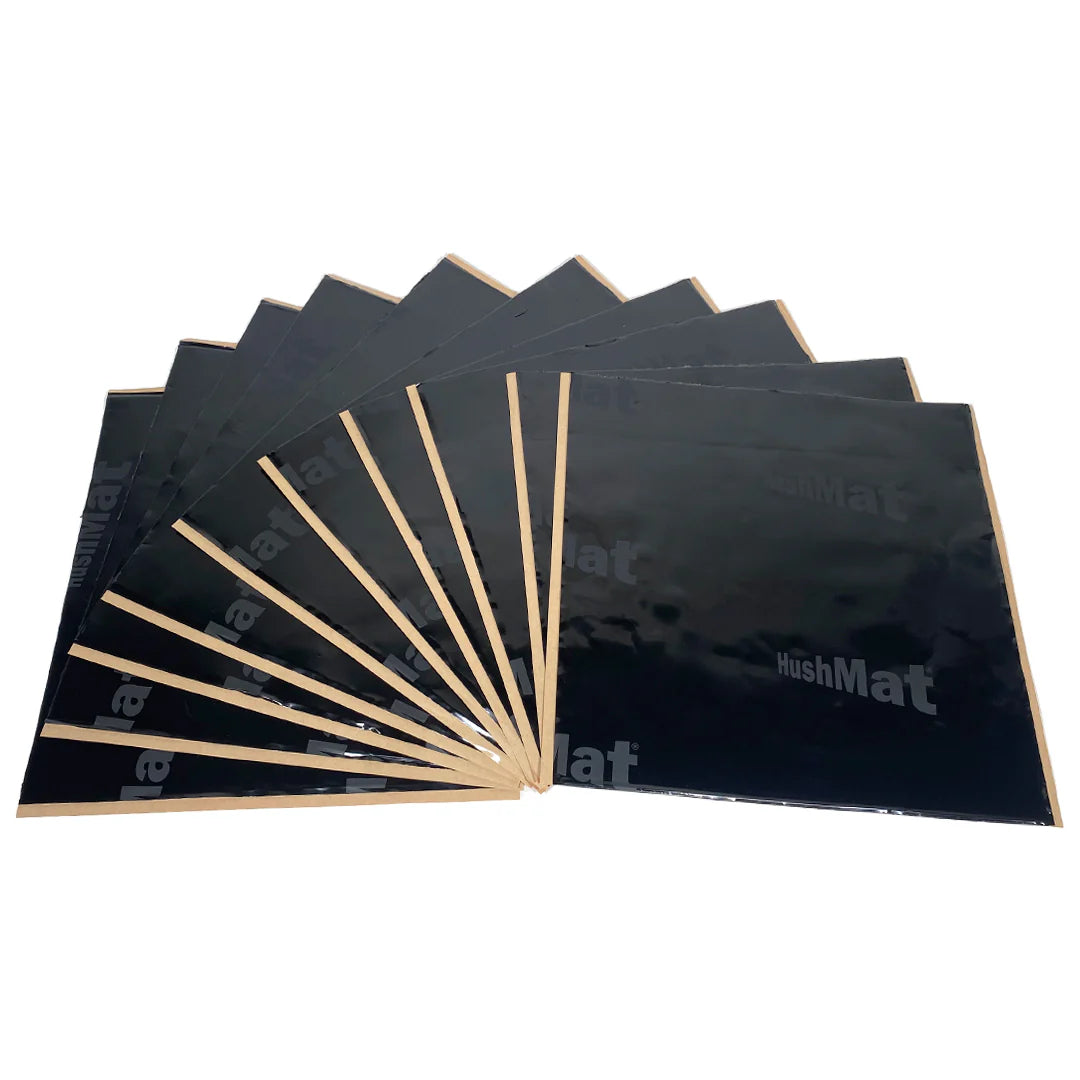 HushMat Door Kit #10200 – Automotive Sound Deadening & Thermal Insulation (10 Sq Ft, Black Foil)