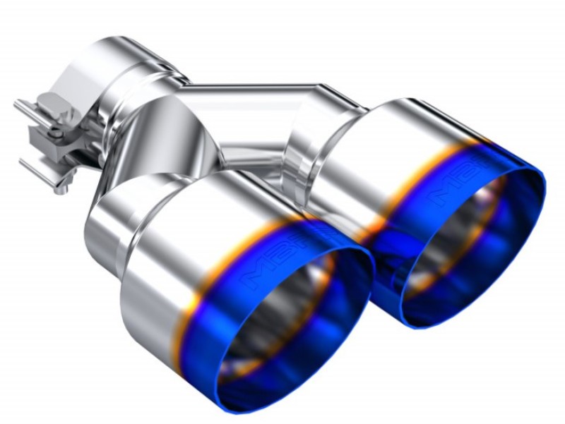 MBRP Burnt End Tip 2.5 ID, Dual 4 OD Out, 9.5 length, Single wall 304 Stainless Steel