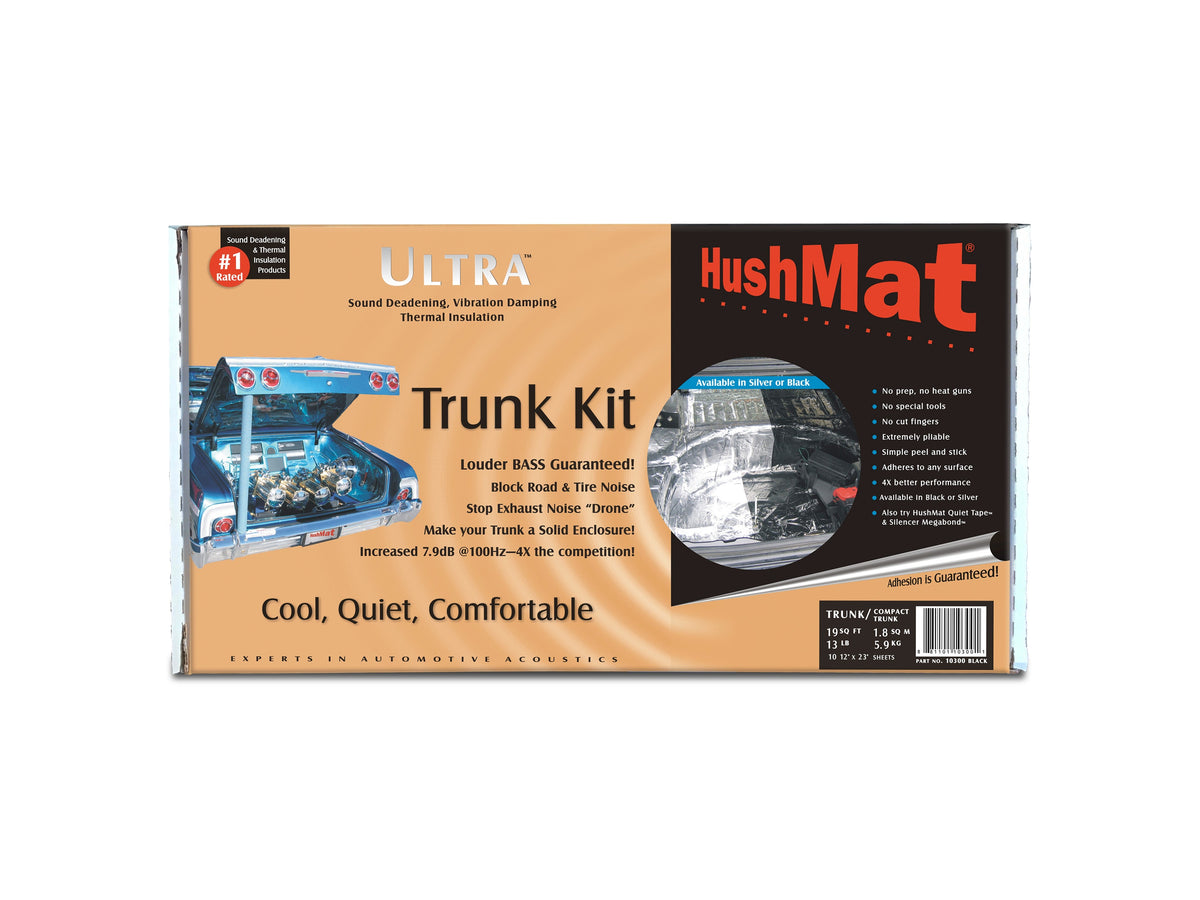 HushMat Trunk Kit – Automotive Sound Deadening & Thermal Insulation (19.1 Sq Ft, Black Foil)