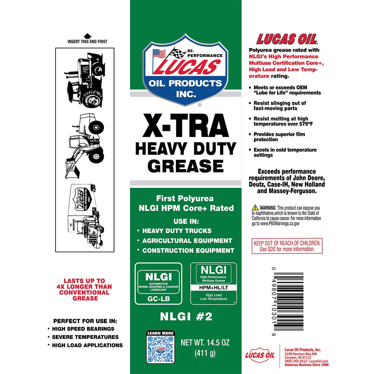 Lucas Oil X-Tra Heavy Duty Grease, 14.5 Ounce Tube
