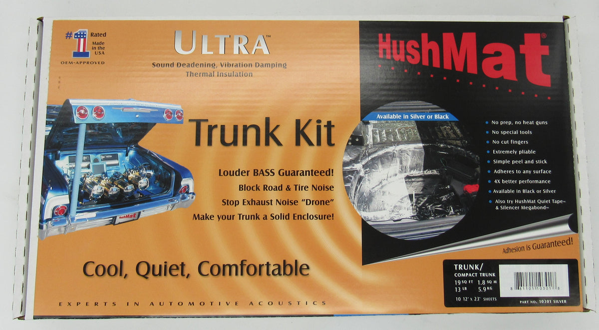 HushMat Trunk Kit – Automotive Thermal Insulation & Sound Deadening (19.1 Sq Ft, Silver Foil)