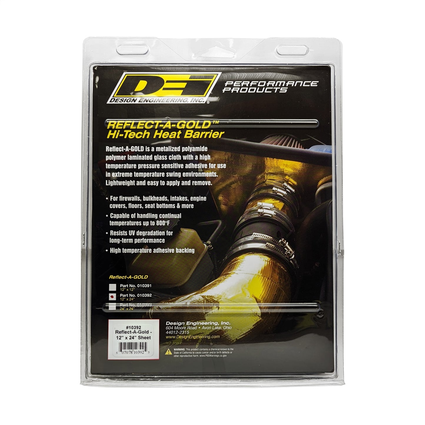 Design Engineering - 10392 - Heat Reflective Tape -  10392 Reflect-A-GOLD Heat Tape