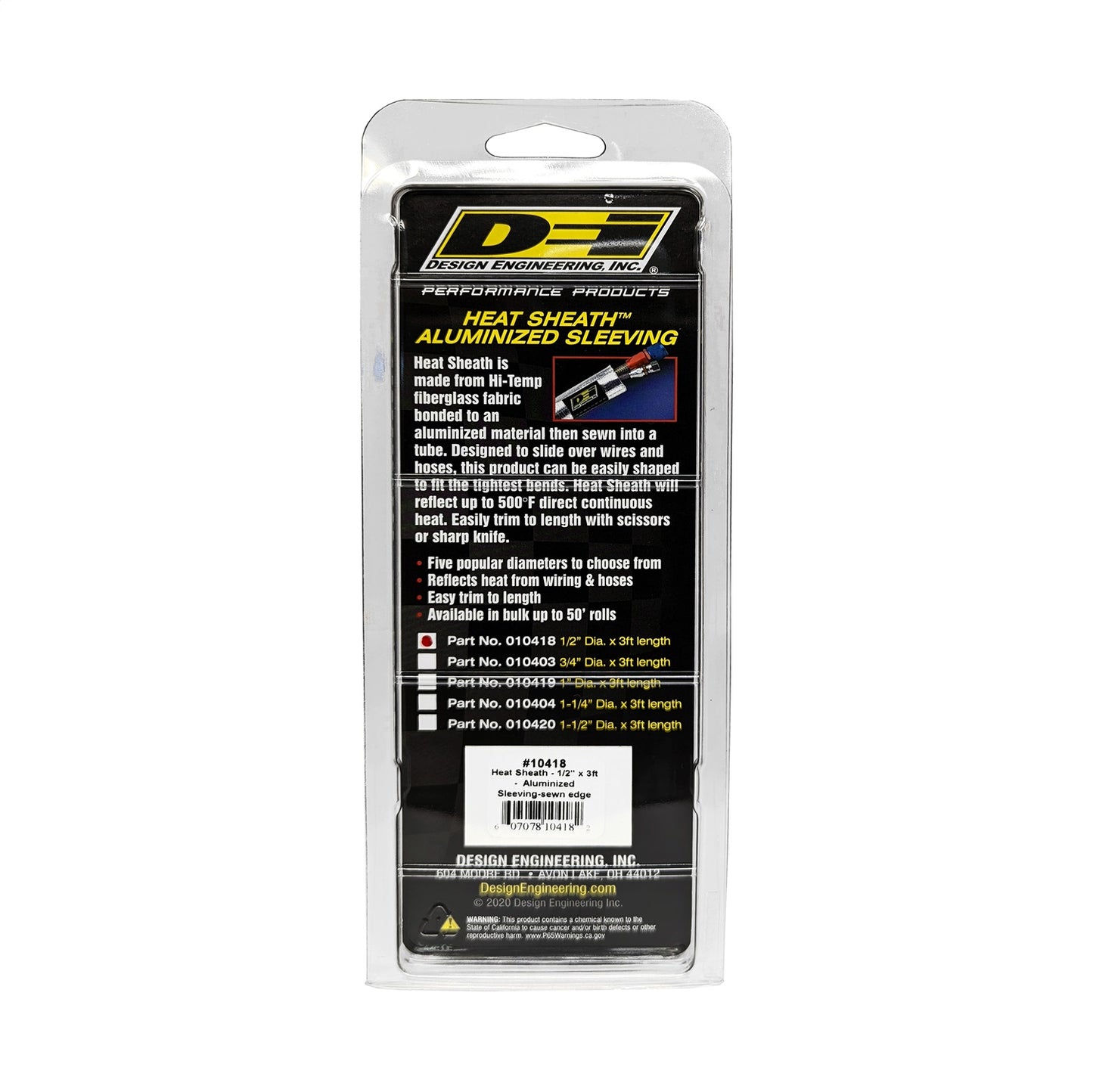 Design Engineering - 10418 - Heat Shield Sleeve -  10418 Heat Sheath