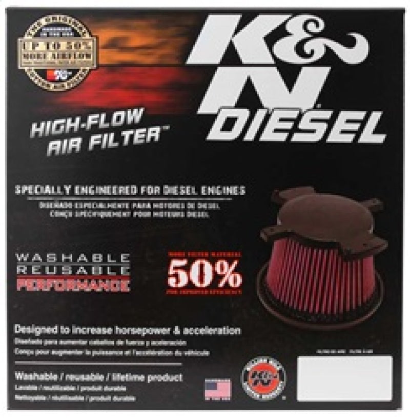 K&N Engineering E-0787 High-Flow Replacement Air Filter for 2010-2012 Dodge Ram and 2012 Ram 2500/3500 6.7L Diesel