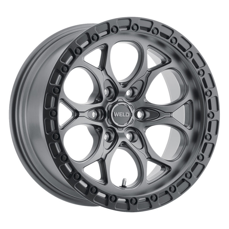 Weld W107 20X10 Ledge 6X139.7 ET-18 BS4.75 Satin Gun / Black Ring 106.1
