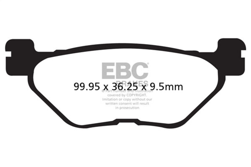 EBC Powersports FA319/2HH Double-H Sintered Rear Brake Pads for Yamaha Motorcycles