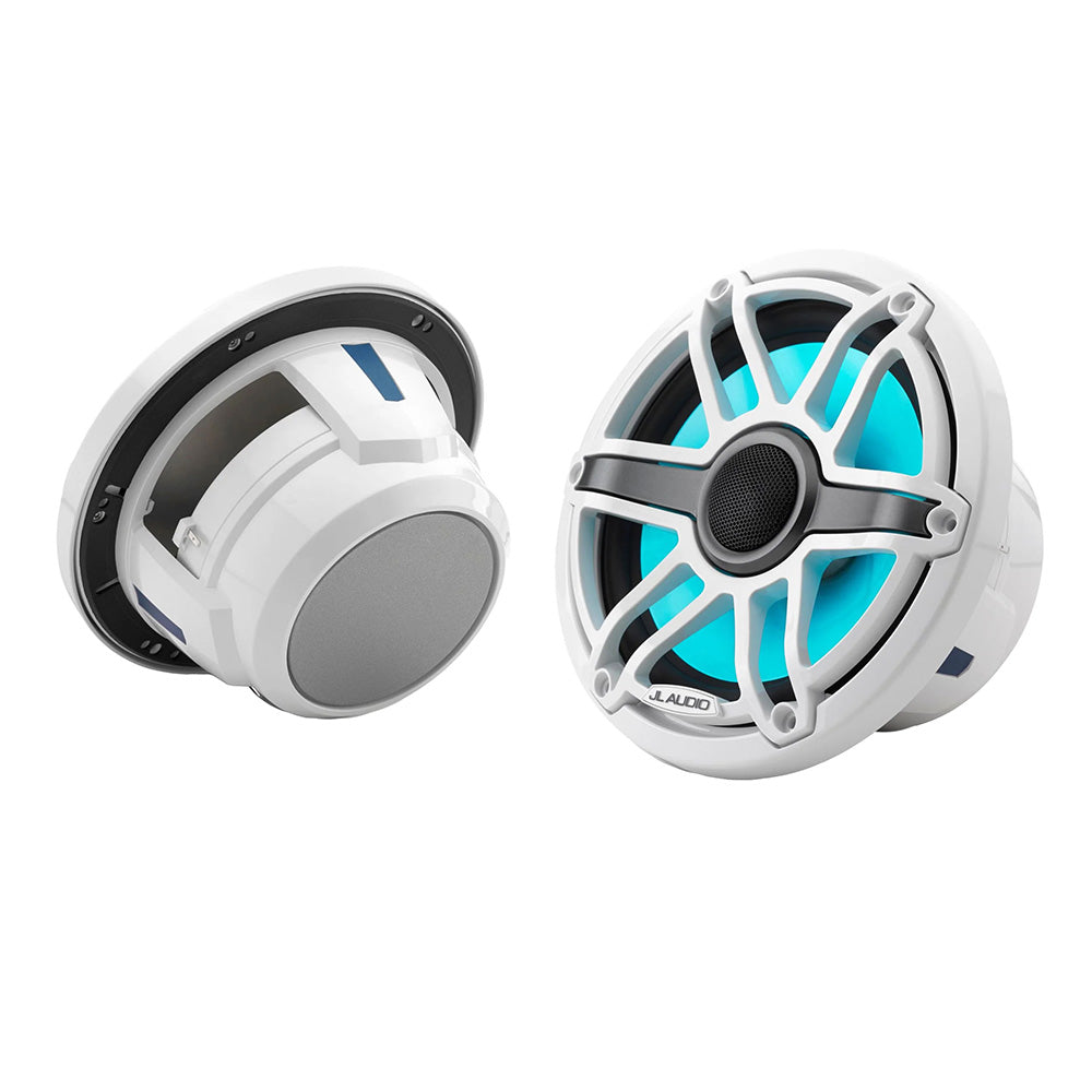 JL Audio M6 Series 7.7" Marine Coaxial Speakers w/Gloss White Sport Grille Trans - View 1