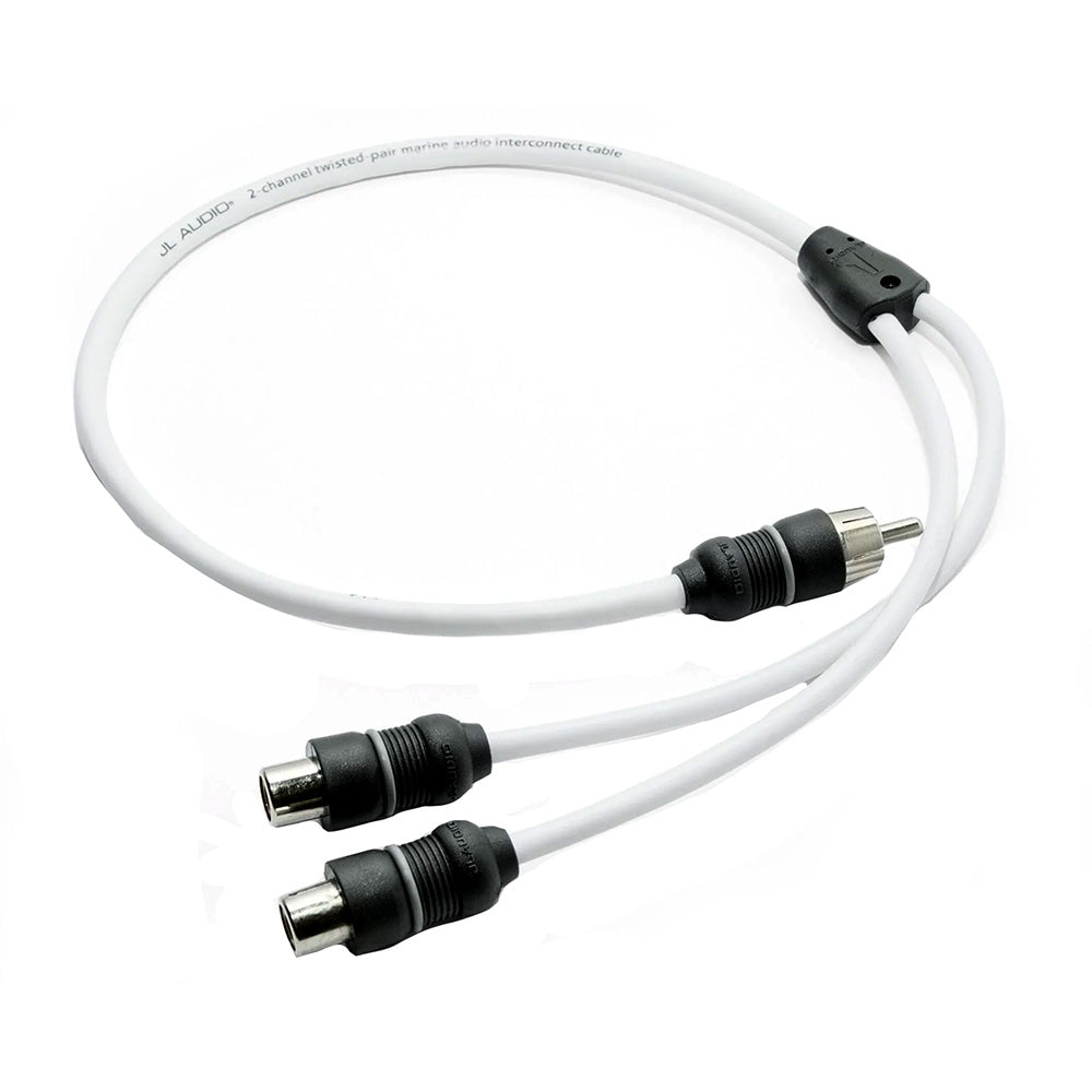 JL Audio 2 Channel Marine Audio Y-Adaptor 1 Male Plug to 2 Female Jacks - XMD-WH - View 1