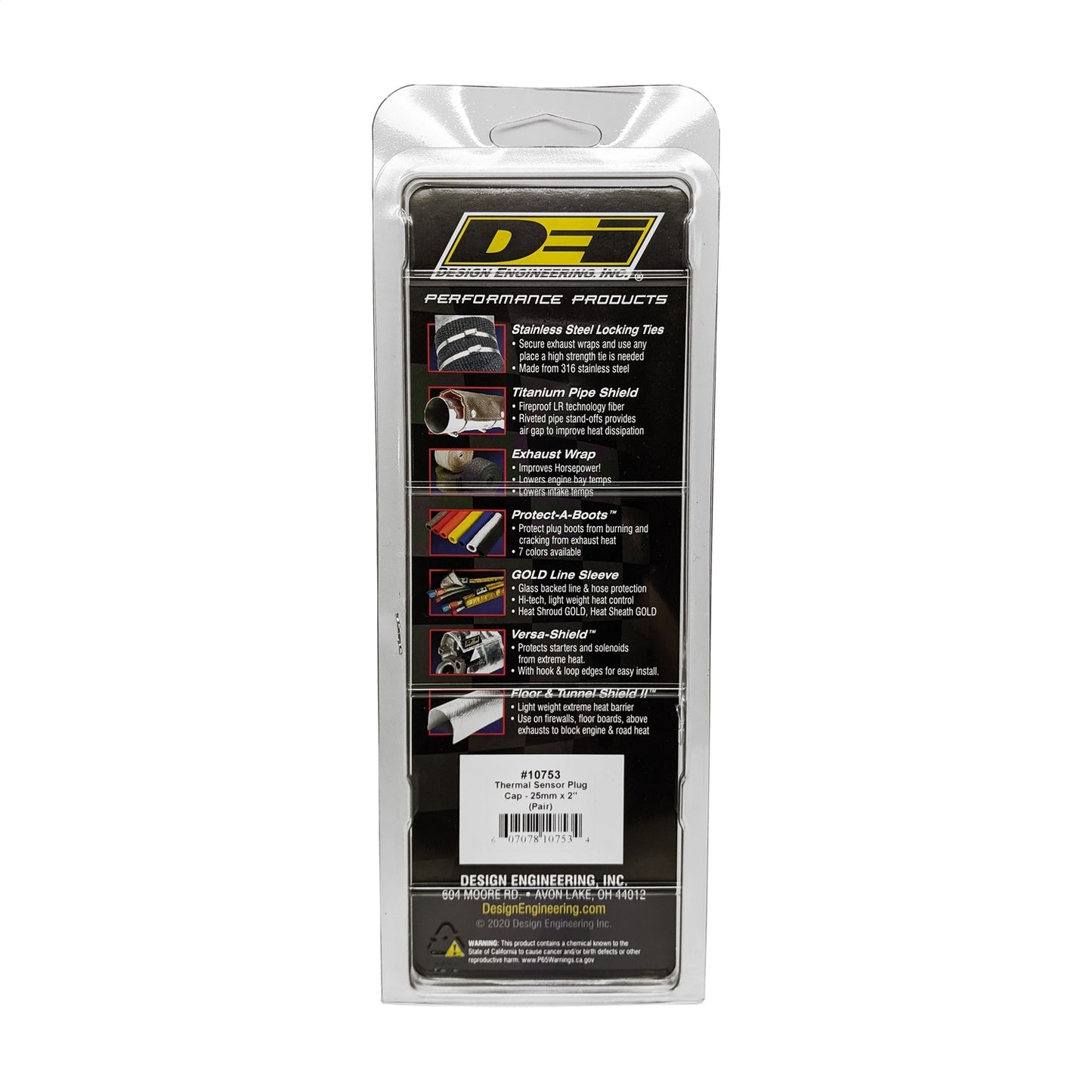 Design Engineering - 10753 - Oxygen Sensor Wire Shield -  10753 Sensor Plug Thermal Cap