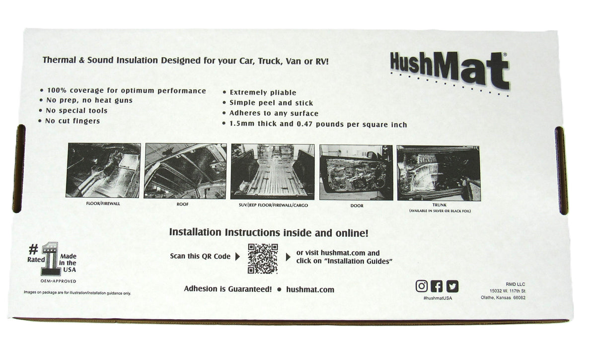 HushMat Super Bulk Kit – Sound Deadening & Thermal Insulation (36 Sq Ft, Black Foil)