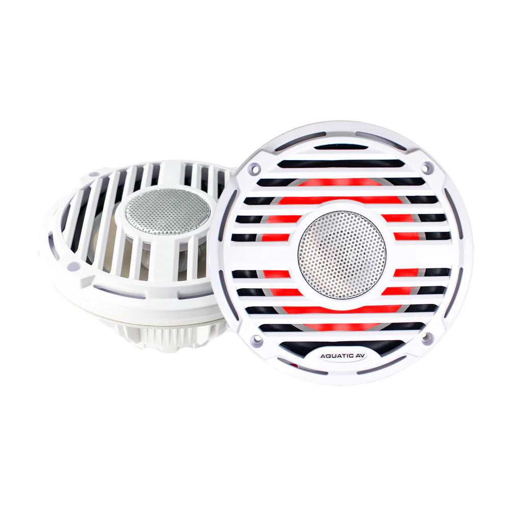 Aquatic AV PRO Classic Speaker - White Waterproof Marine Boat Speakers - View 1