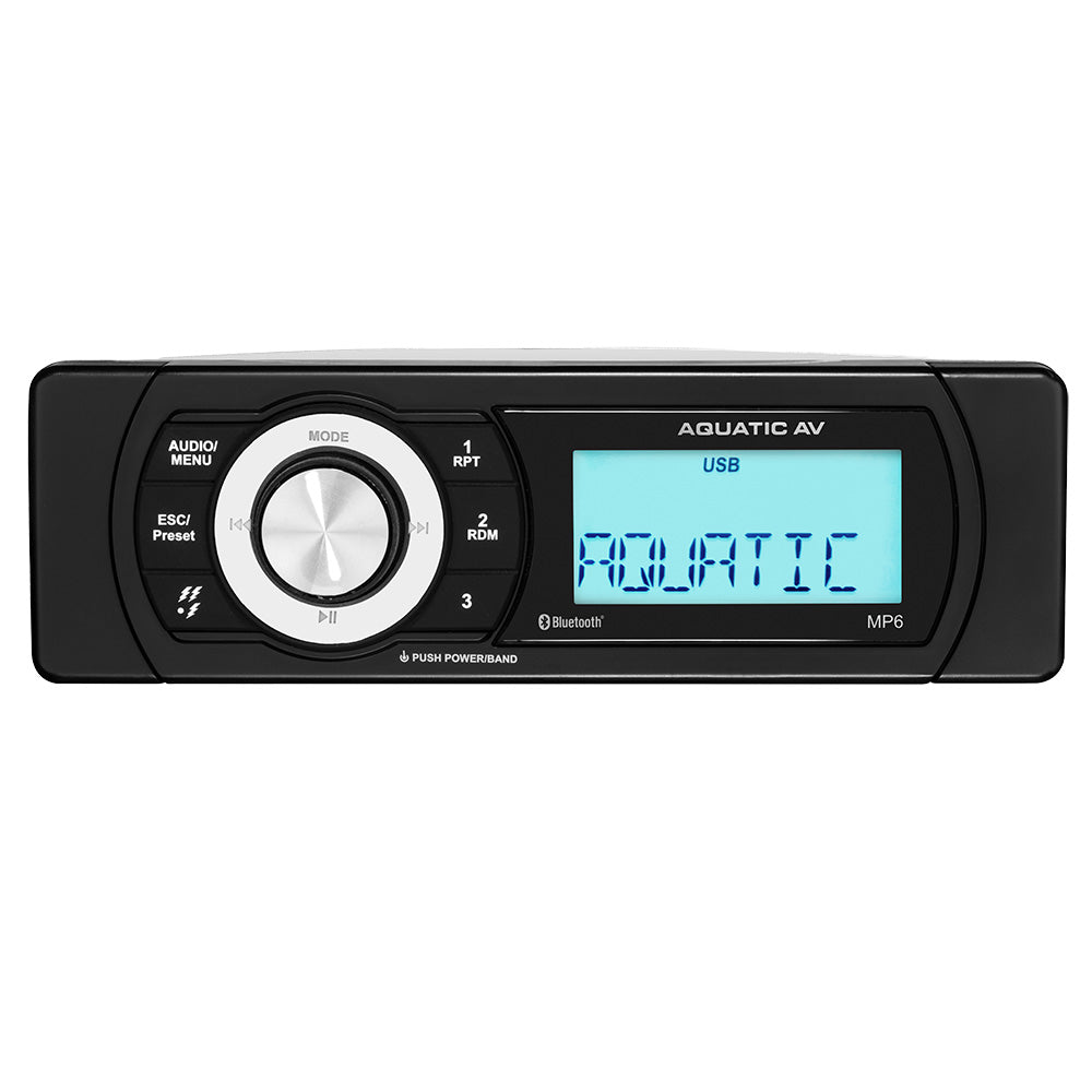 Aquatic AV MP6 Shallow Mount Stereo Waterproof Marine Radio Receiver - View 1