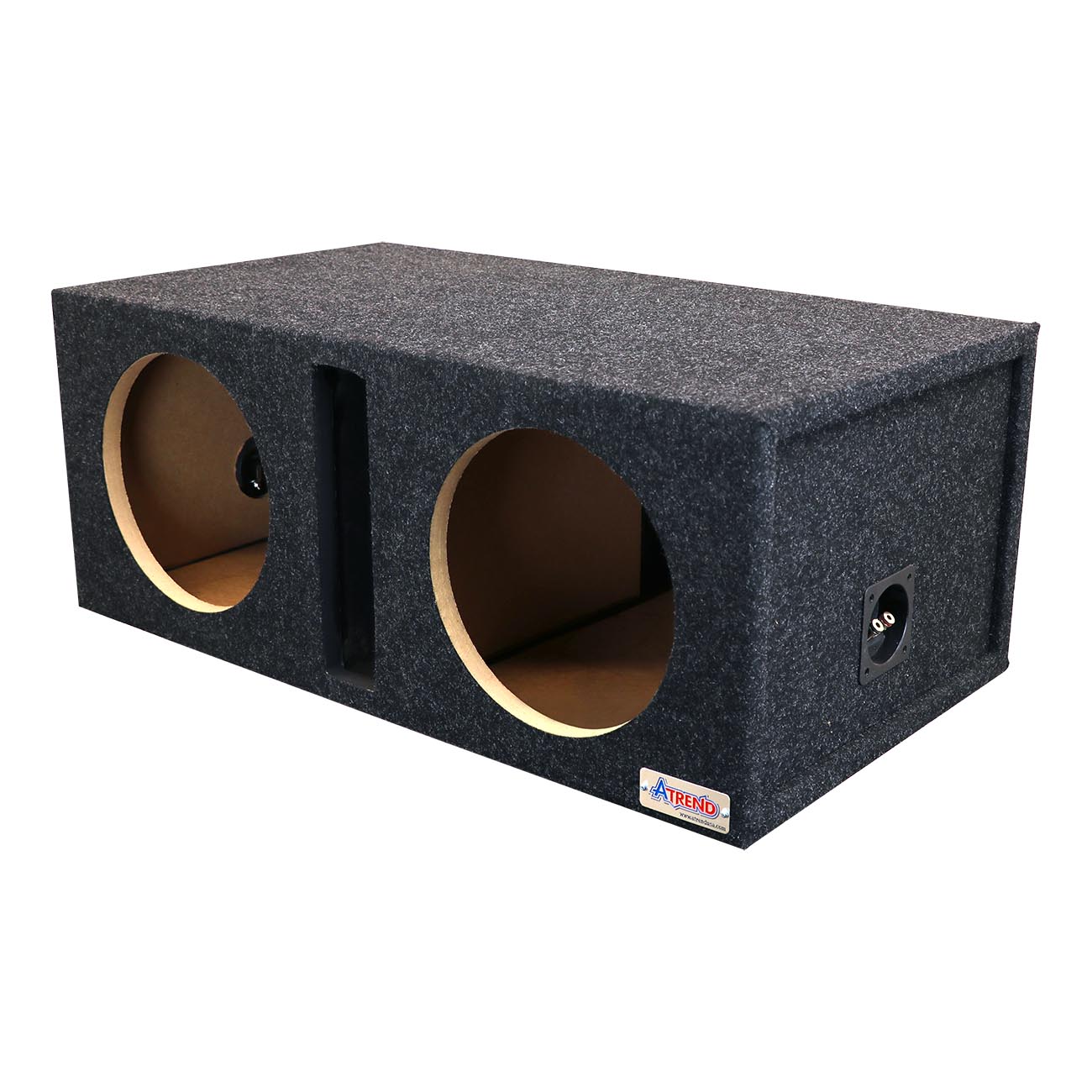 Atrend Dual 10-Inch Vented Woofer Enclosure with Charcoal Carpet Covering