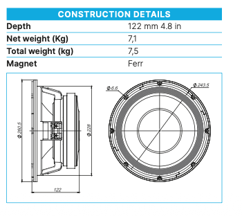 Beyma 10"MI100 8-Ohm Loudspeaker