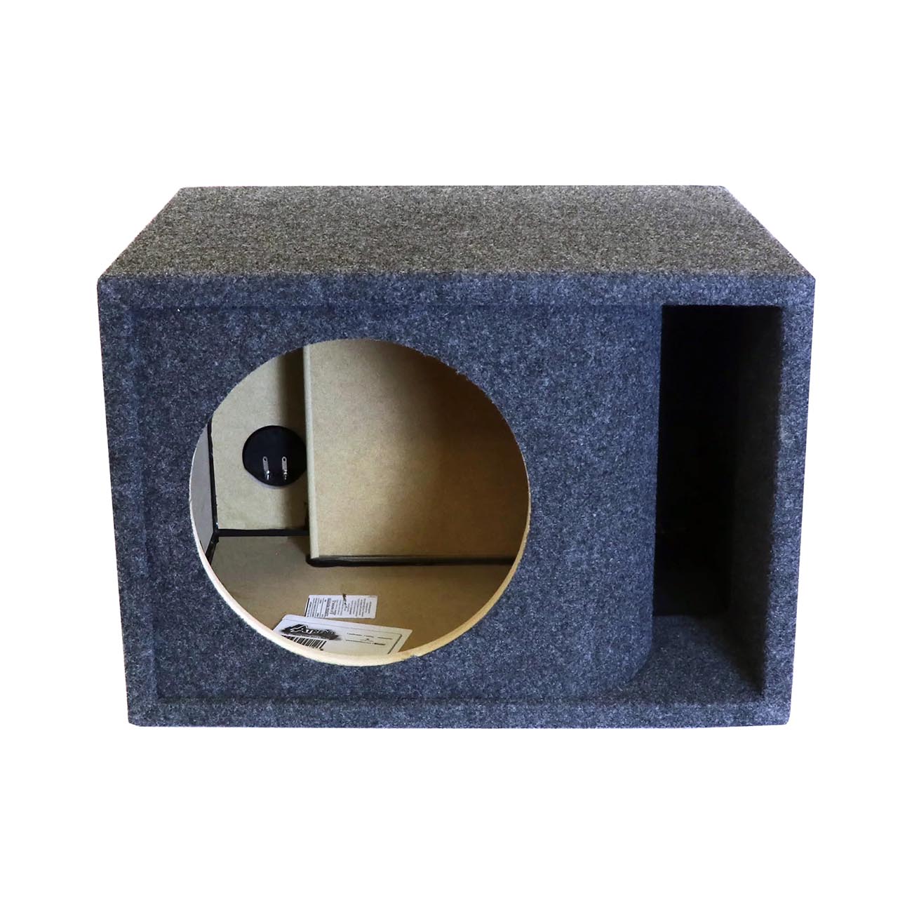 Atrend Single 10-Inch Kerf Vented Woofer Enclosure with Charcoal Carpet Covering