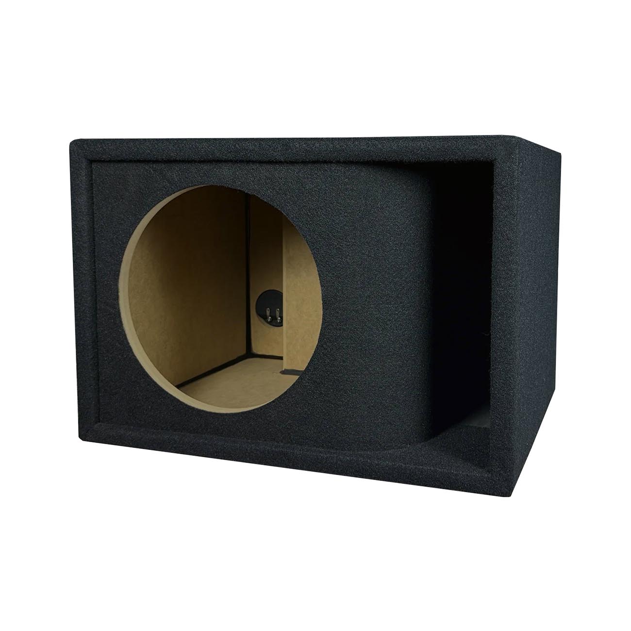 Atrend Single 10-Inch Kerf Vented Woofer Enclosure with Charcoal Carpet Covering