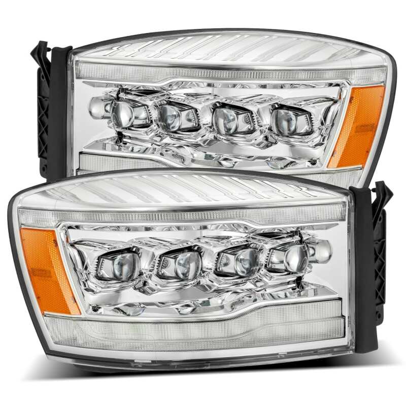 AlphaRex ARX880537 NOVA LED Projector Headlights for 2006-2008 Dodge Ram 1500/2500/3500, Plank Style, Black Housing