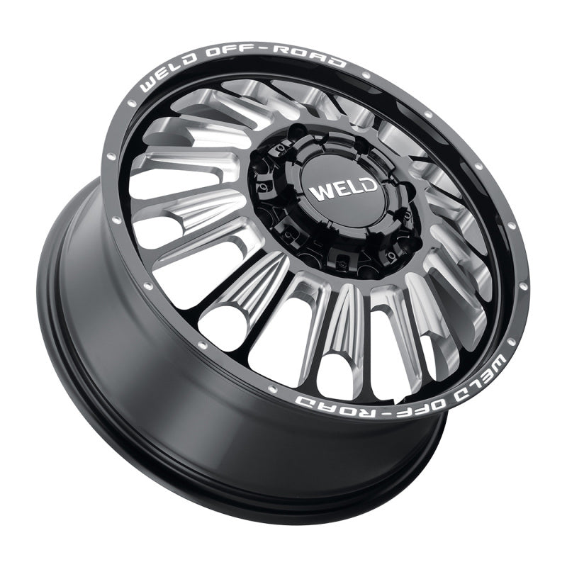 Weld W121 20X8.25 Scorch Front 8X200 ET108 BS8.90 Gloss Black MIL 142.2
