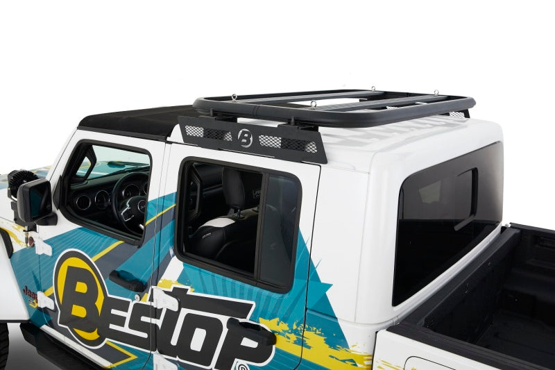 Bestop Granite Series Hardtop Roof Rack for Jeep Gladiator & Wrangler JL 2-Door (Black) - Part No. BES41470-01
