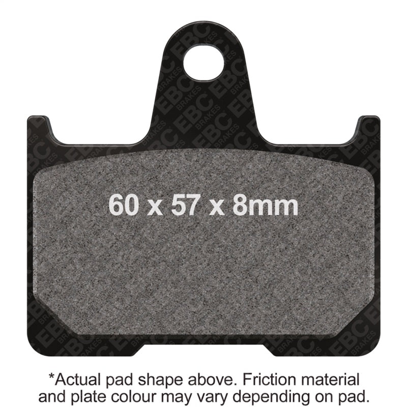 EBC Powersports FA254V Rear Right Semi-Sintered Vee Brake Pads for 2014-2022 Harley-Davidson Sportster XL 883 L SuperLow
