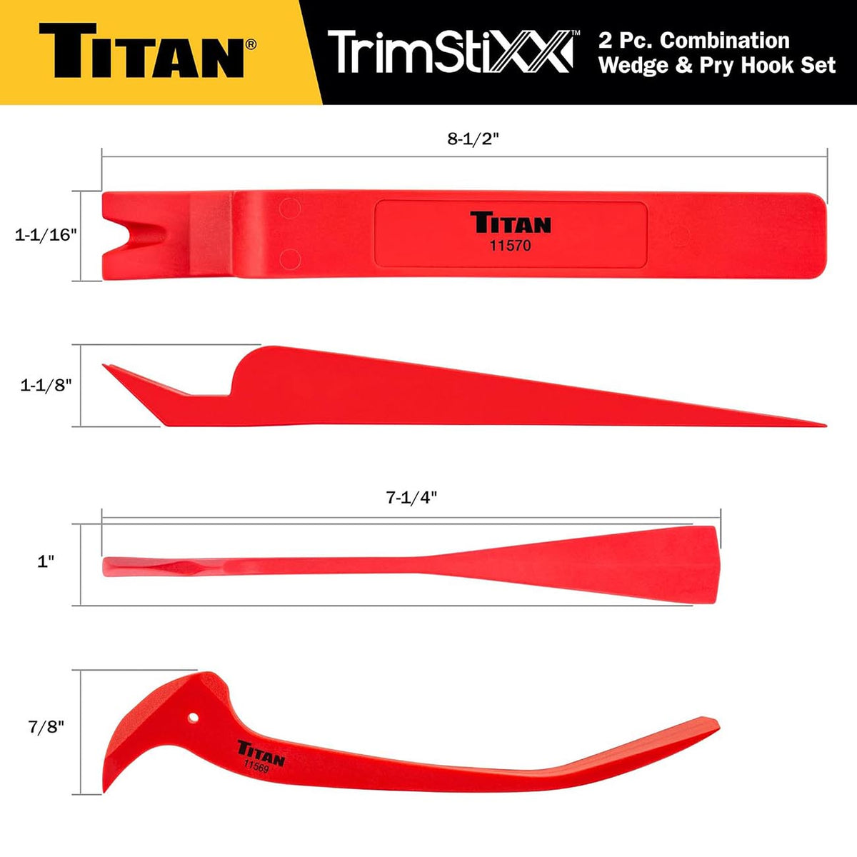 Titan 11568 Non-Marring Combination Wedge and Pry Hook Set, 2-Piece