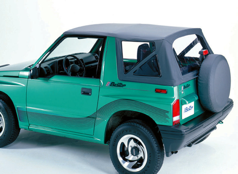 Bestop Replace-A-Top for OEM 1989-1994 Geo Tracker and Suzuki Sidekick – Black Denim with Clear Windows
