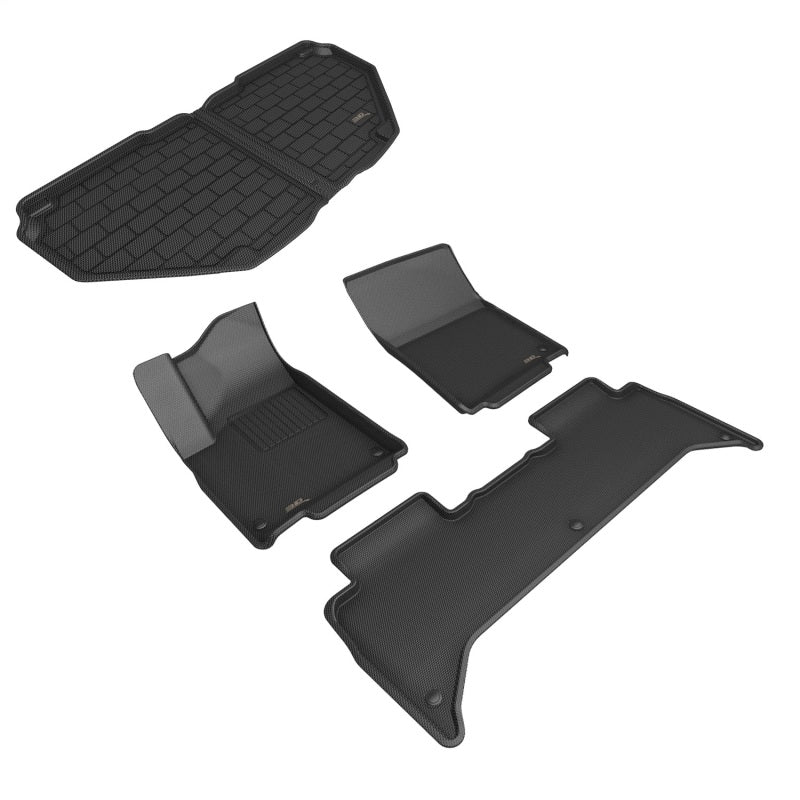 3D MAXpider aceL1RI00401509 KAGU Series Black Floor Mats for 2024 Rivian R1T