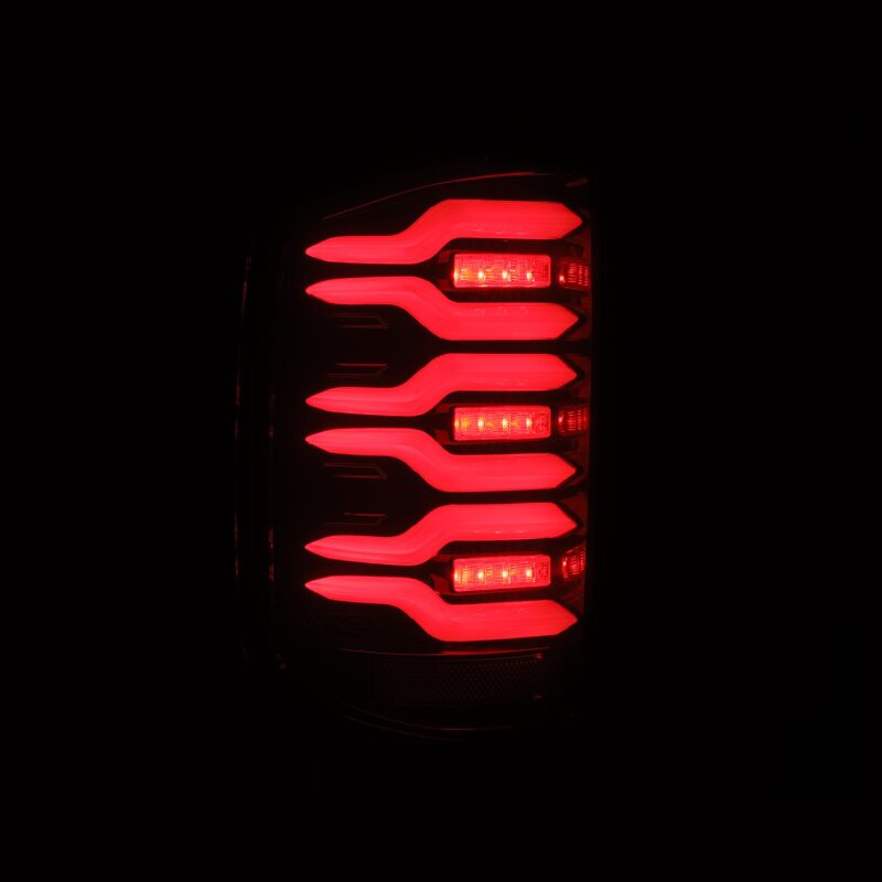 AlphaRex Luxx-Series LED Tail Lights for 2014-2018 Chevrolet Silverado 1500 and 2015 Silverado 2500 HD, Black/Red, ARX620050