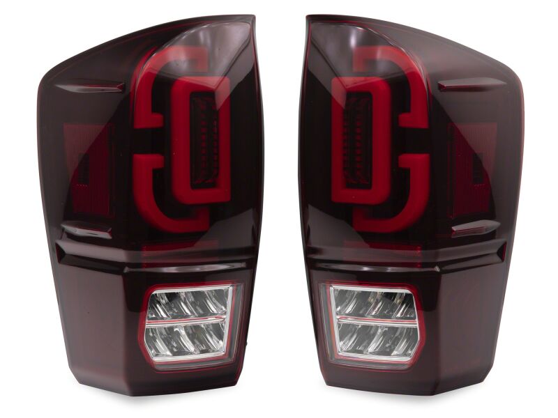 Raxiom Toyota Tacoma 2016-2023 XW Series Sequential LED Tail Lights with Black Housing and Red Lens