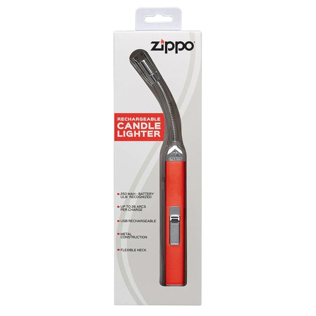 Zippo Rechargeable Flexible Neck Candle Lighter, Candy Apple Red