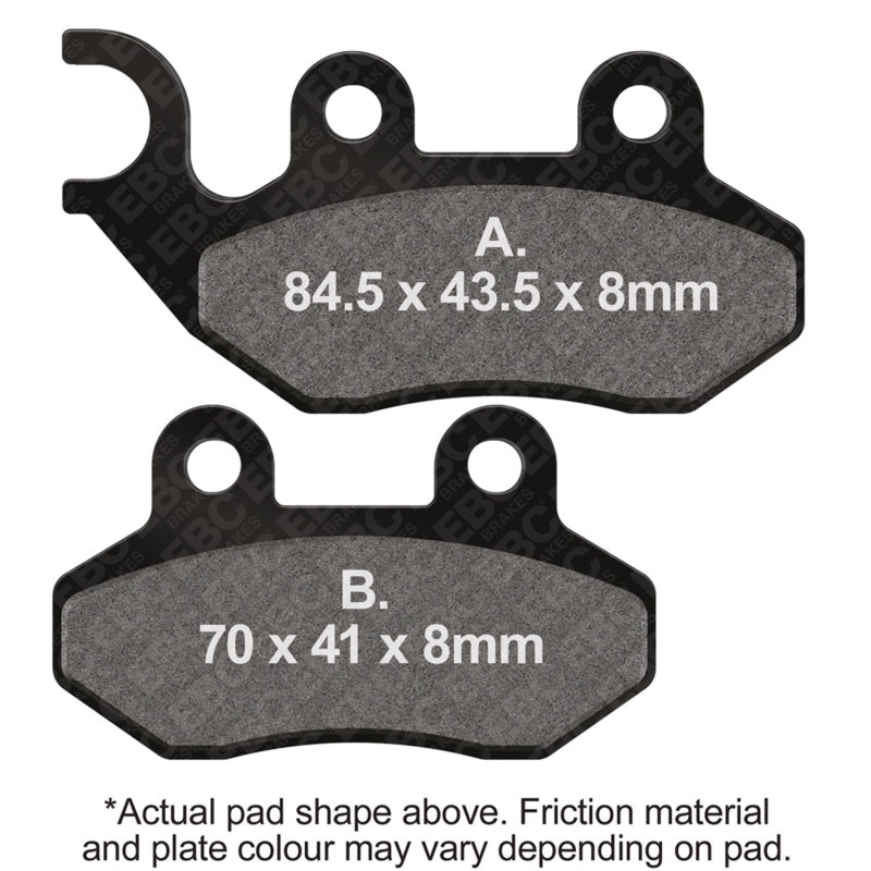 EBC Powersports SFA264 Organic Front Left Brake Pads for 2006–2008 Daelim A-Four 50cc