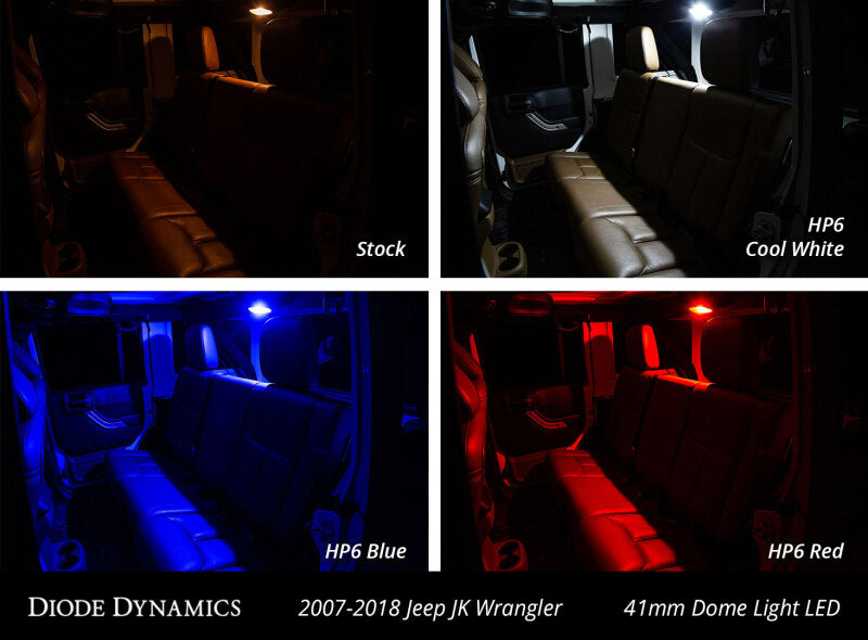 Diode Dynamics Wrangler JK 4-Door Interior LED Bulb Kit Stage 2 Cool White DD0364
