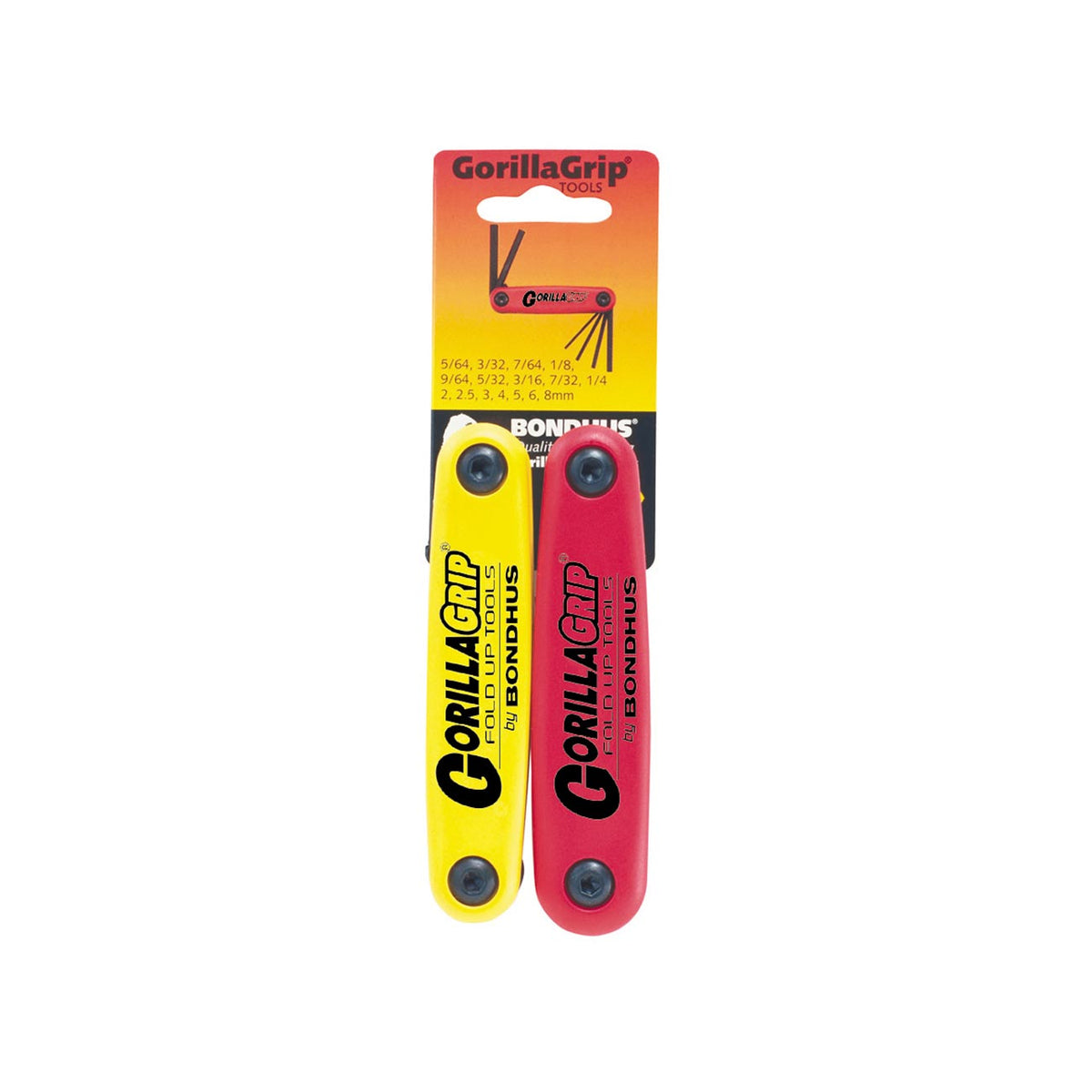 Bondhus 12522 Foldup Tool Double Pack, SAE and Metric Hex Keys, 16 Tips