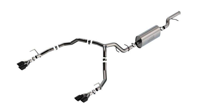 Borla 140856BC Touring Cat-Back Exhaust System for 2021-2026 Chevrolet Tahoe 5.3L V8 with Black Chrome Quad Tips