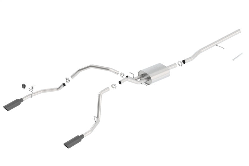 Borla ATAK Cat-Back Exhaust System, Part Number 140537BC, for 2014-2018 Chevrolet Silverado 1500 and GMC Sierra 1500 5.3L V8