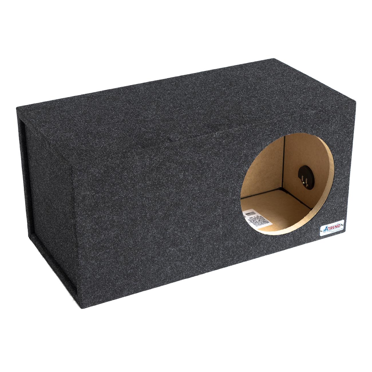 Atrend Single 12-Inch Vented High SPL Woofer Enclosure with Charcoal Carpet Covering