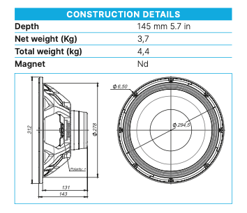 Beyma Loudspeaker 12MC700Nd