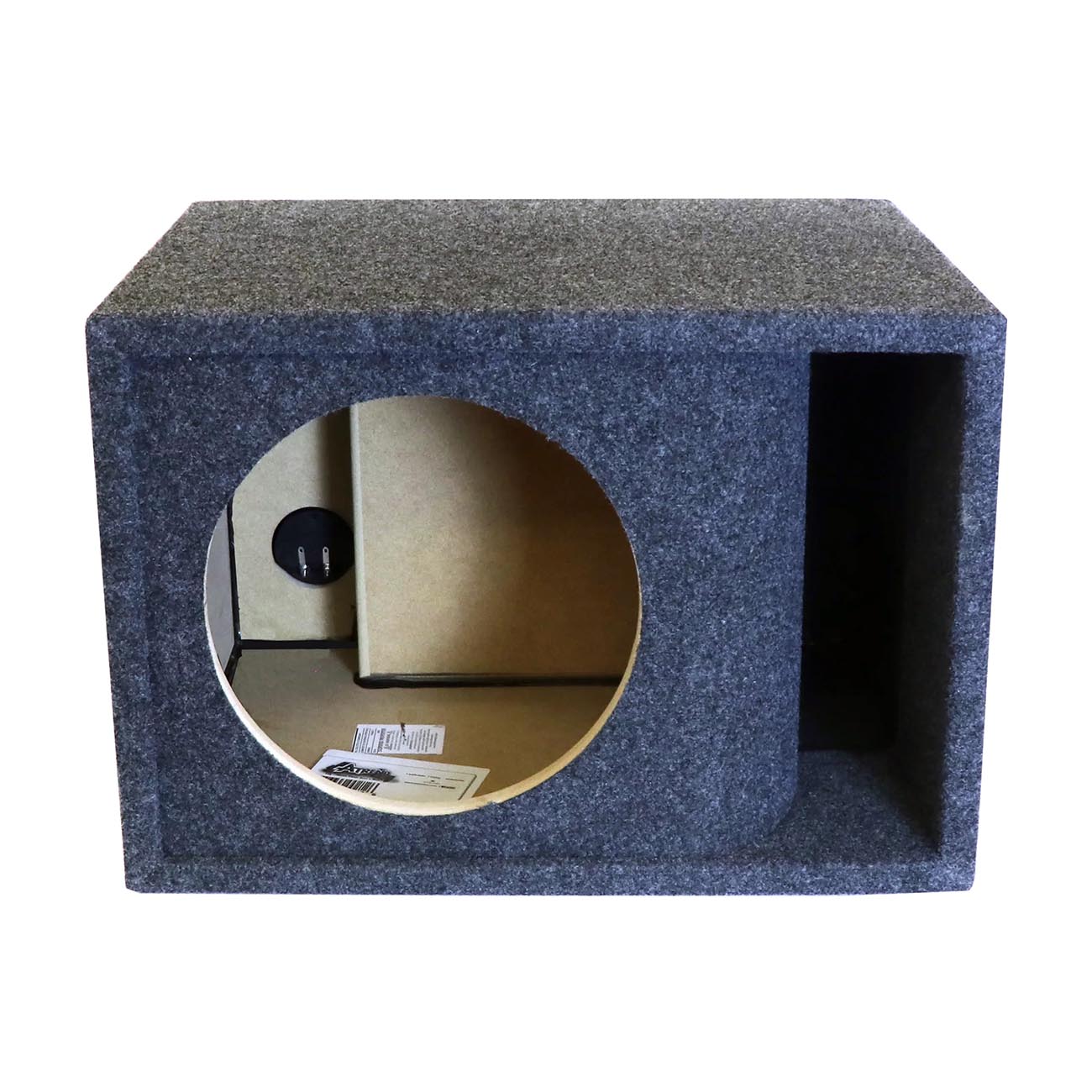 Atrend Single 12-Inch Kerf-Vented Woofer Enclosure with Charcoal Carpet Covering