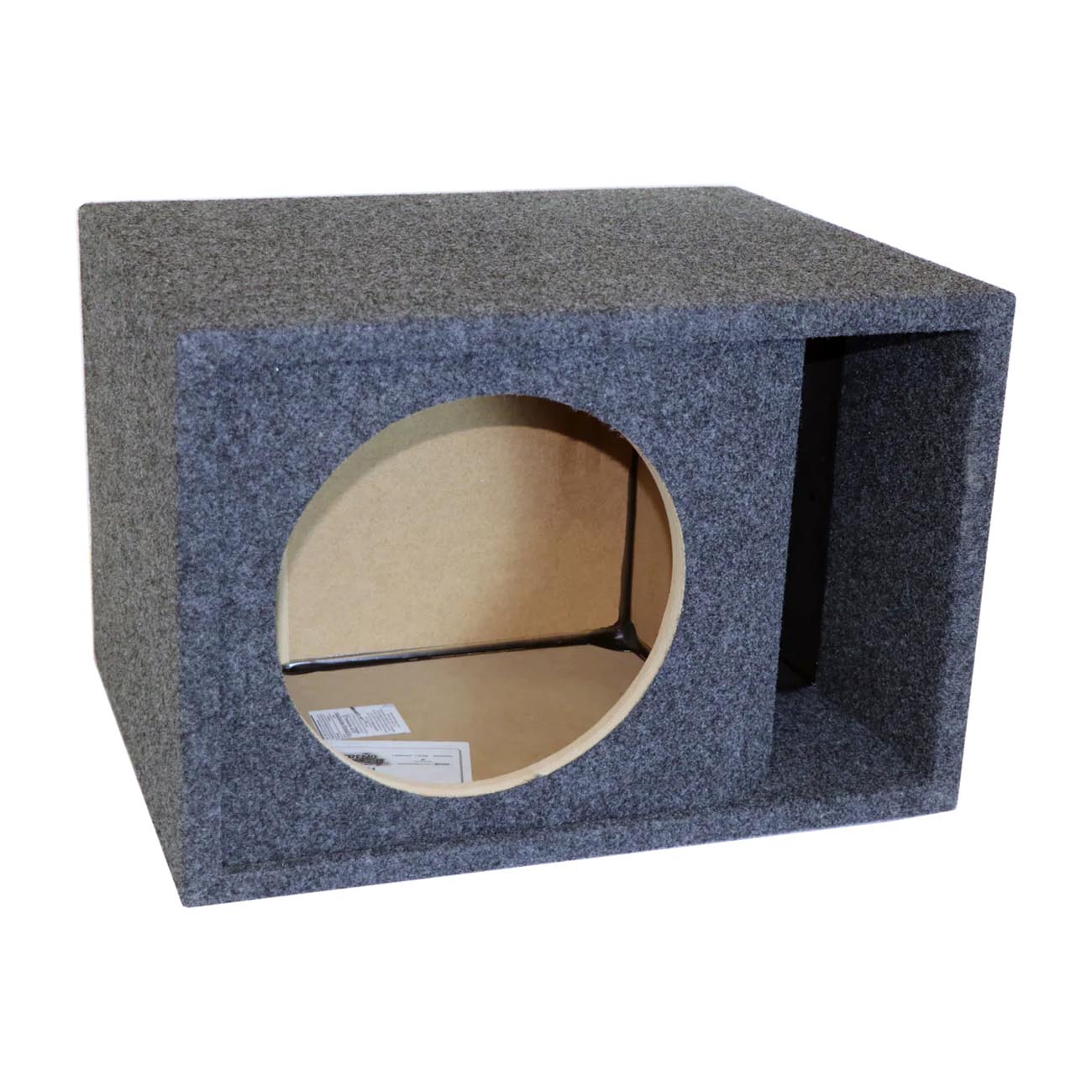 Atrend Single 12-Inch Kerf-Vented Woofer Enclosure with Charcoal Carpet Covering