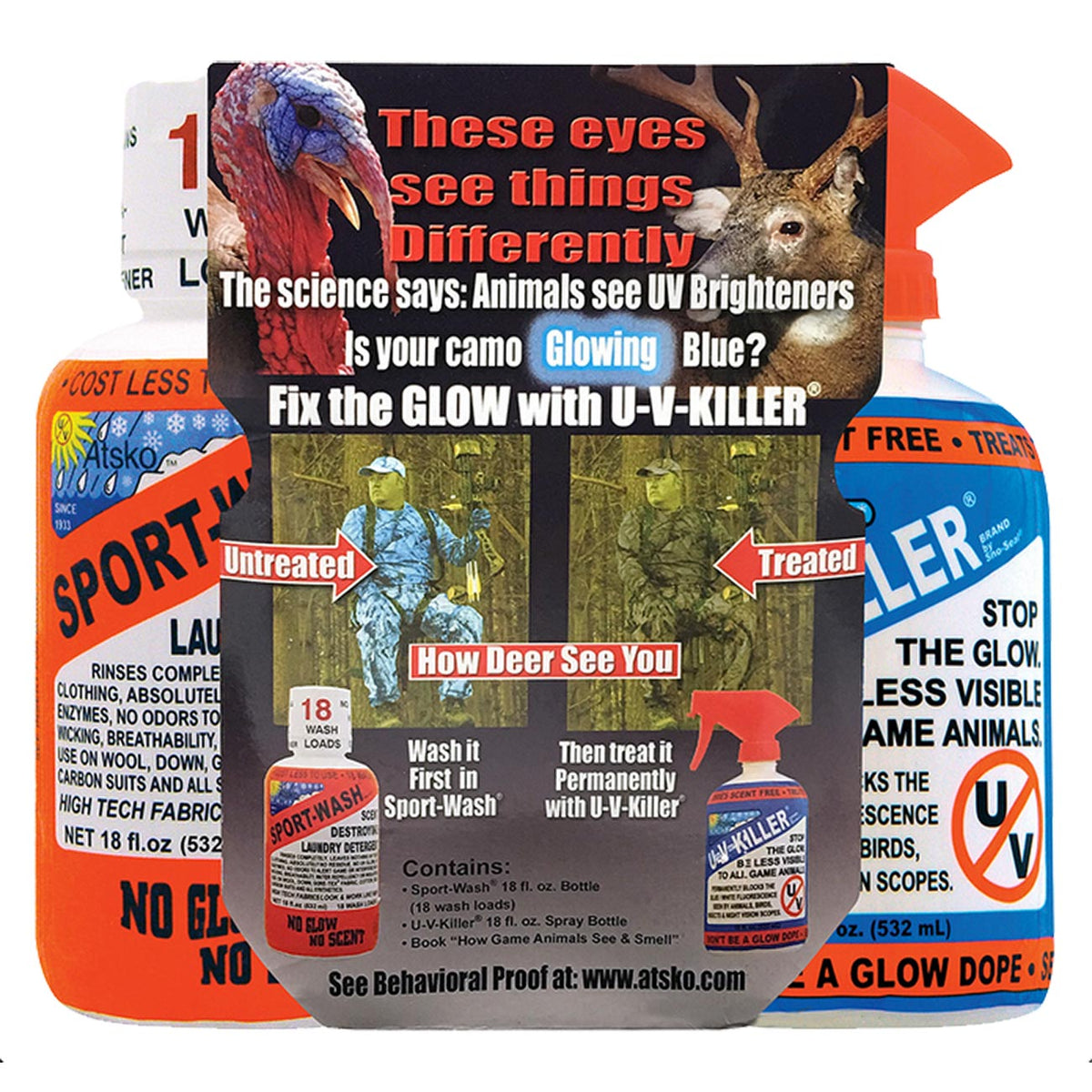 Atsko U-V-Killer and Sport-Wash Combo, 2-Pack, 18 oz. Bottles