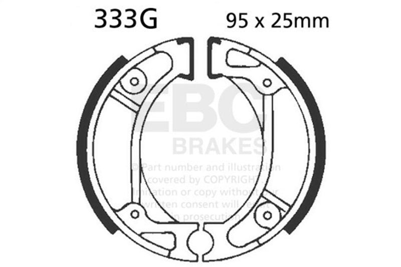 EBC Powersports Grooved Motorcycle Replacement Brake Shoes EBC333G