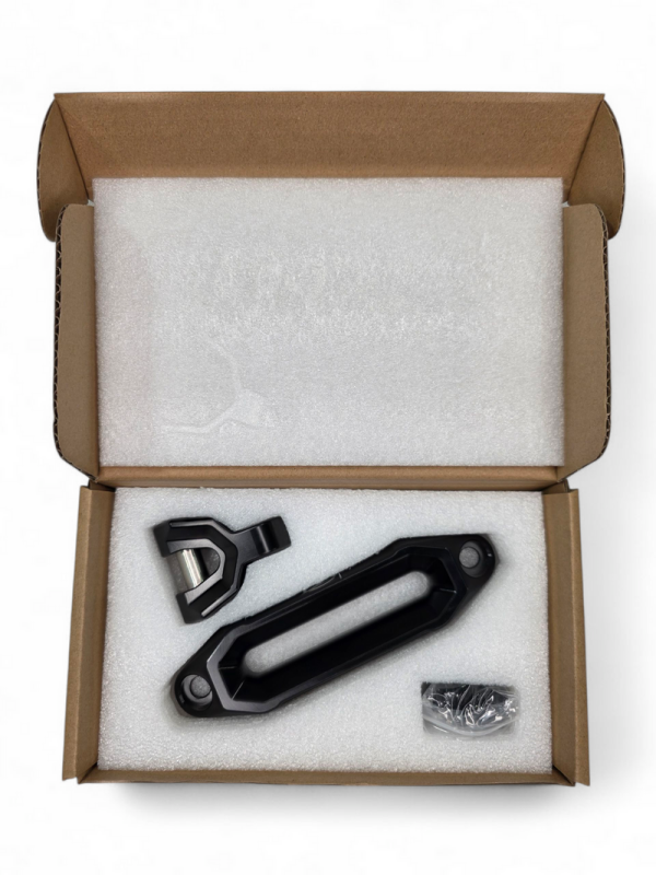 Elektric Off Road Winch Hawse Fairlead and Hook Combo - Anodized Black for UTVs