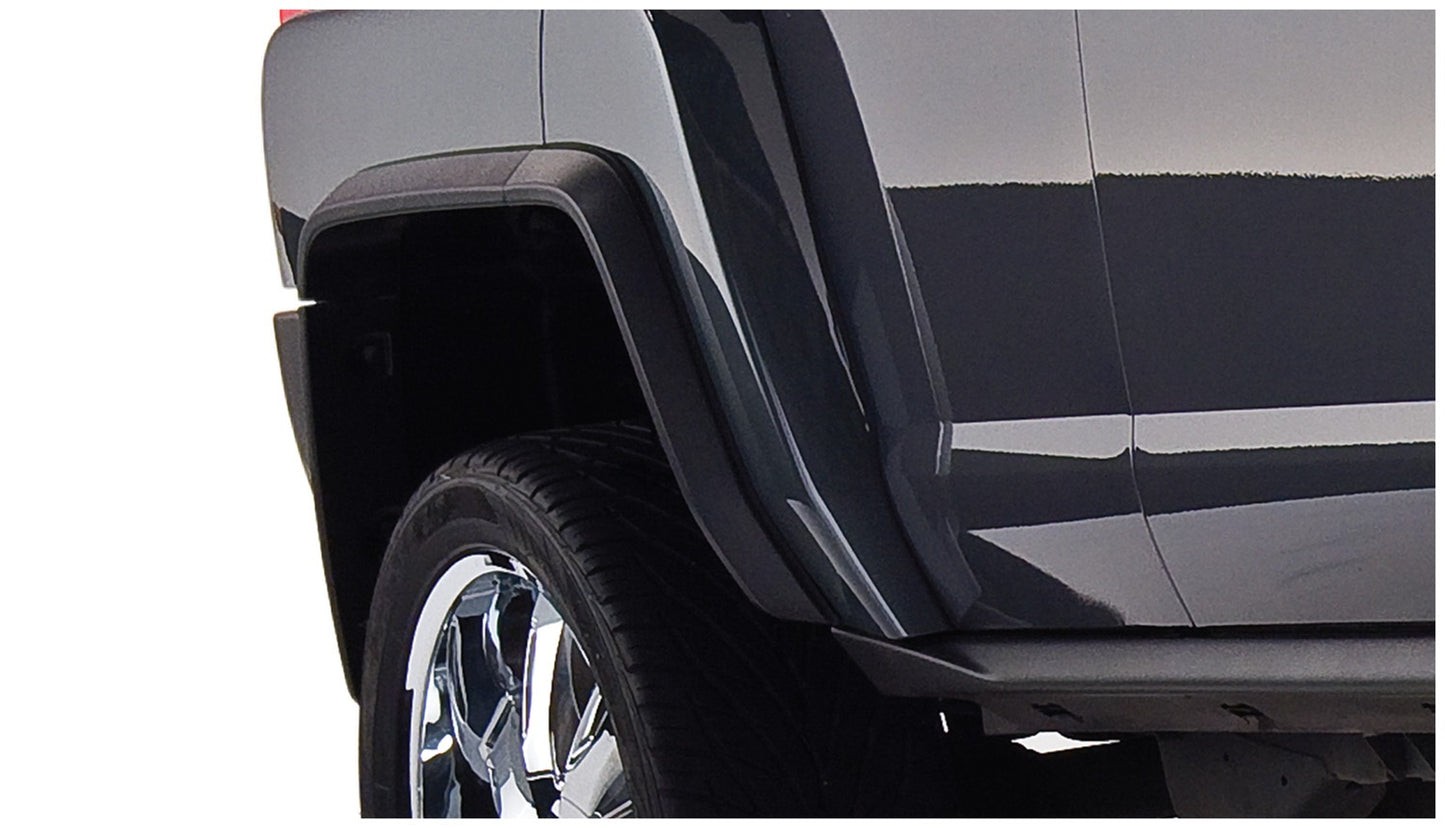 Bushwacker - 150900-02 - Fender Flare -  150900-02 Black OE-Style Smooth Finish 4-Piece Fender Flare Set for 2006-2010 Hummer H3 - P/N: 150900-02